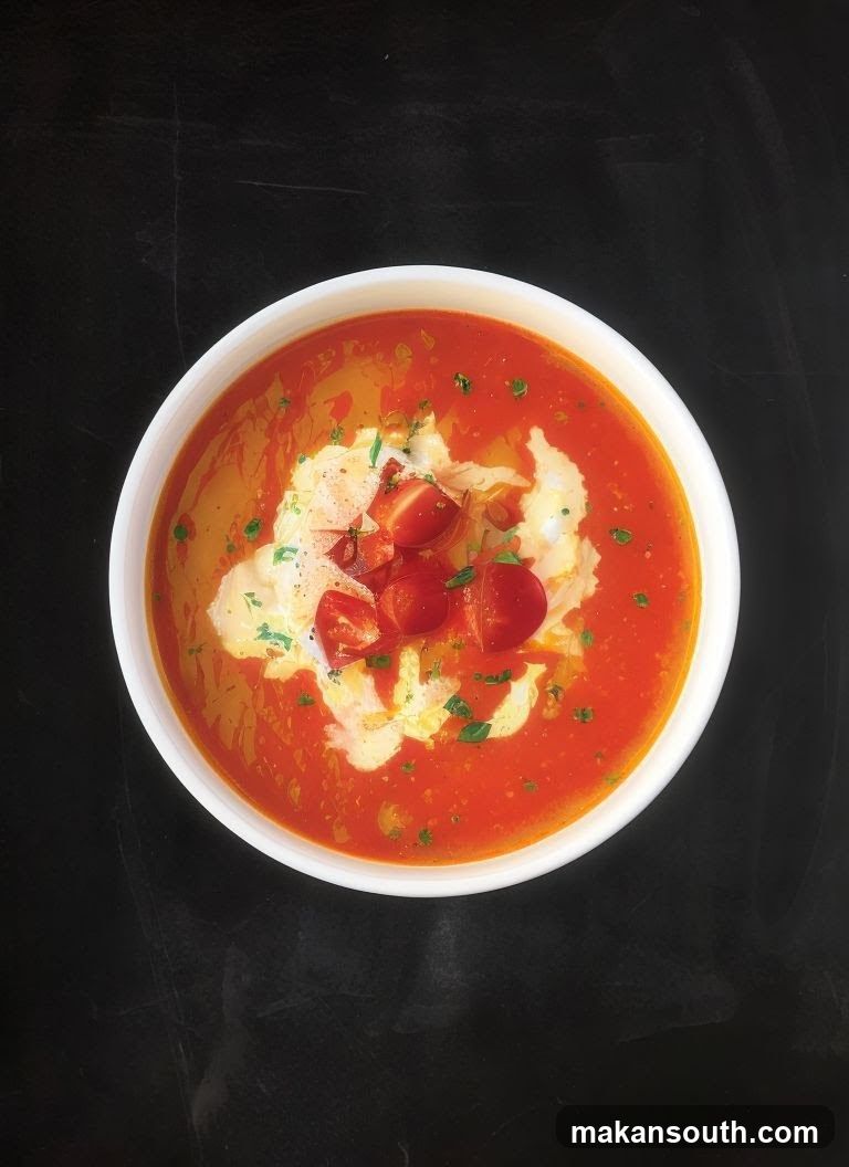 Tomato Soup with Cream and Cherry Tomatoes