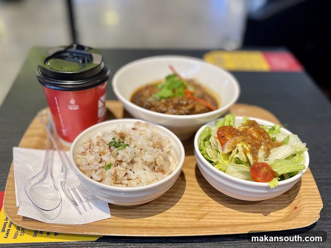 Meal Tray with Rice, Salad and Soup