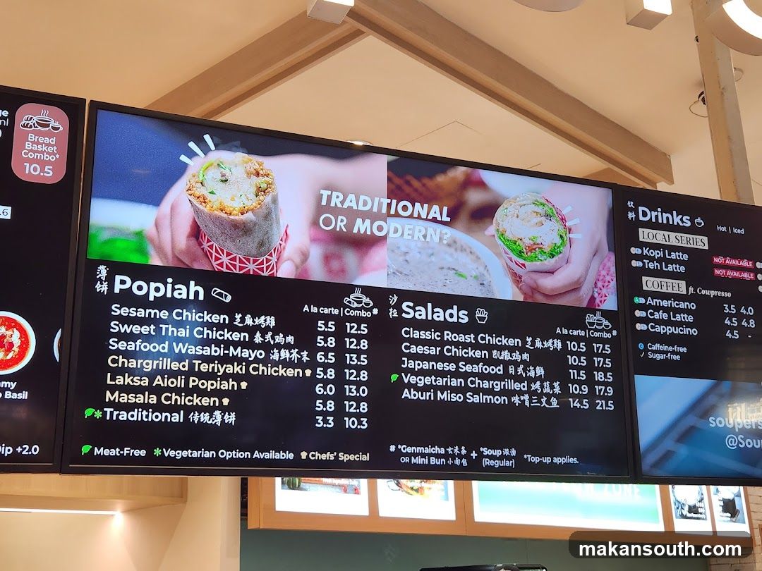 Popiah & Salads Menu Board