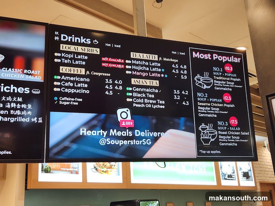 SouperstarSG Menu Board