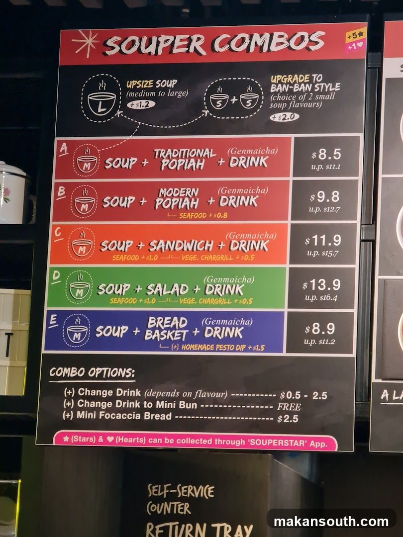 Souper Combos Menu Board