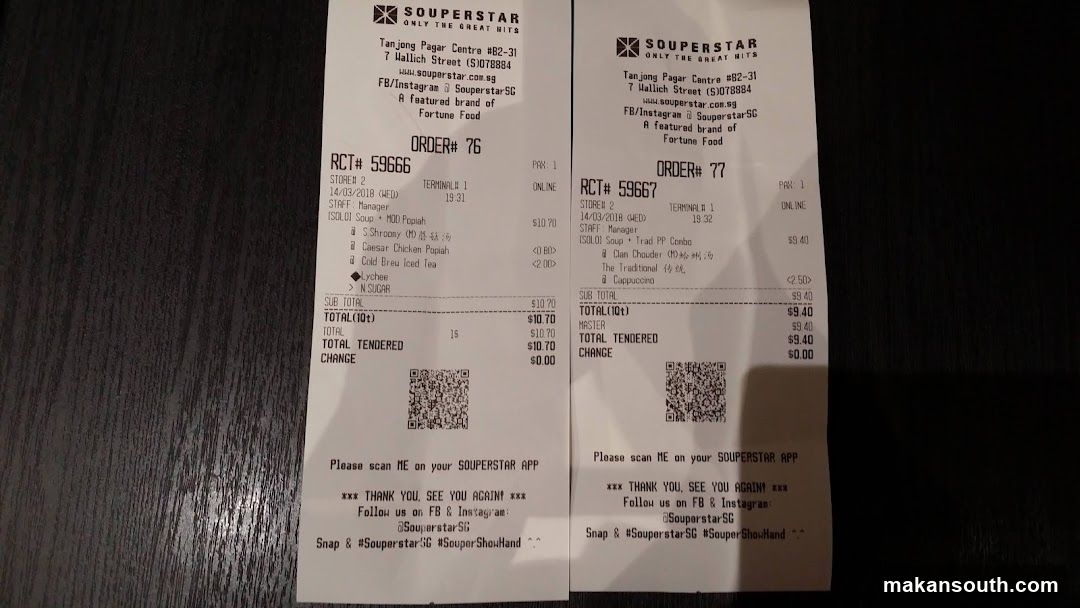 Soupstar Receipts
