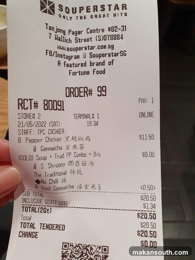 Souperstar Receipt