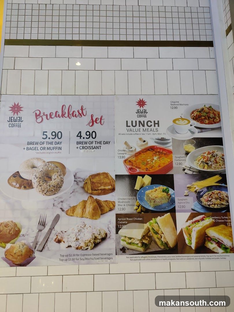 Jewel Coffee Menu Display