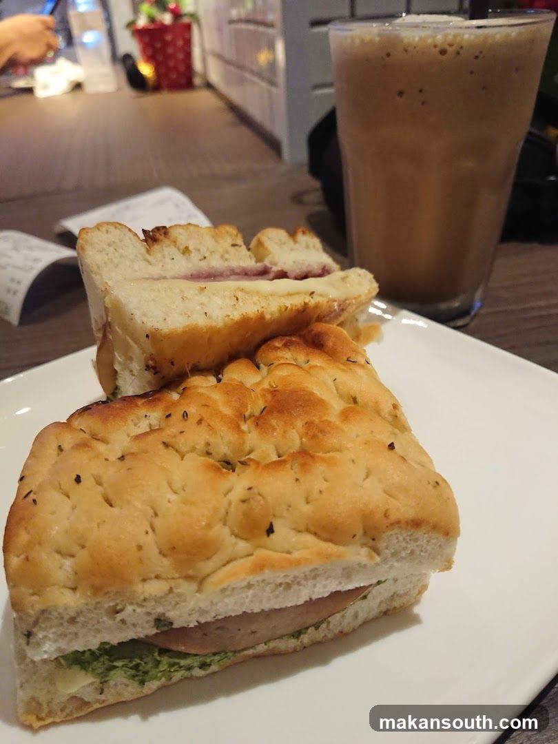 Sandwich and Iced Coffee