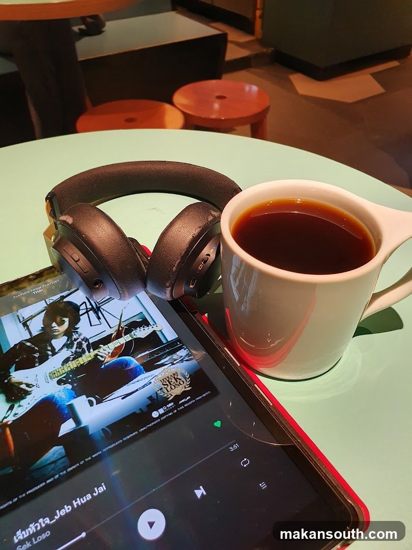 Coffee and Music Setup
