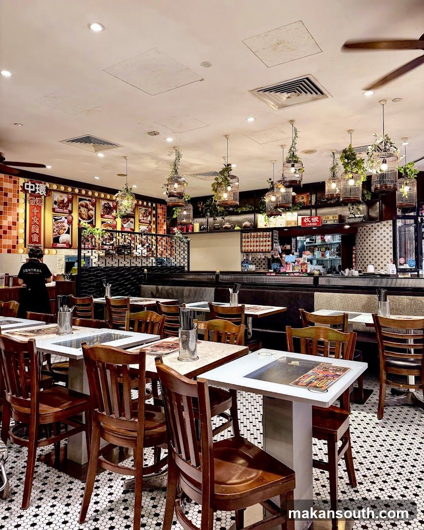 Restaurant Interior with Decorative Lighting and Seating