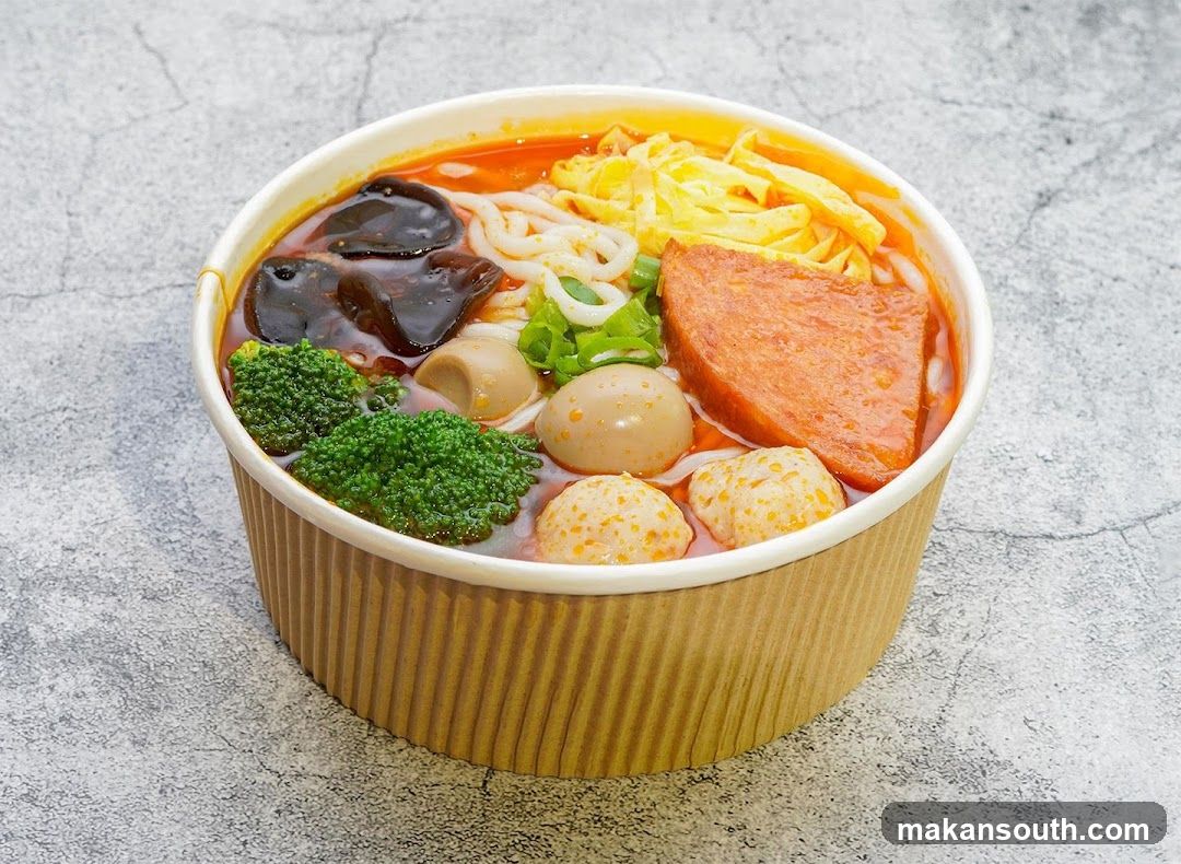 Bowl of Noodle Soup with Toppings