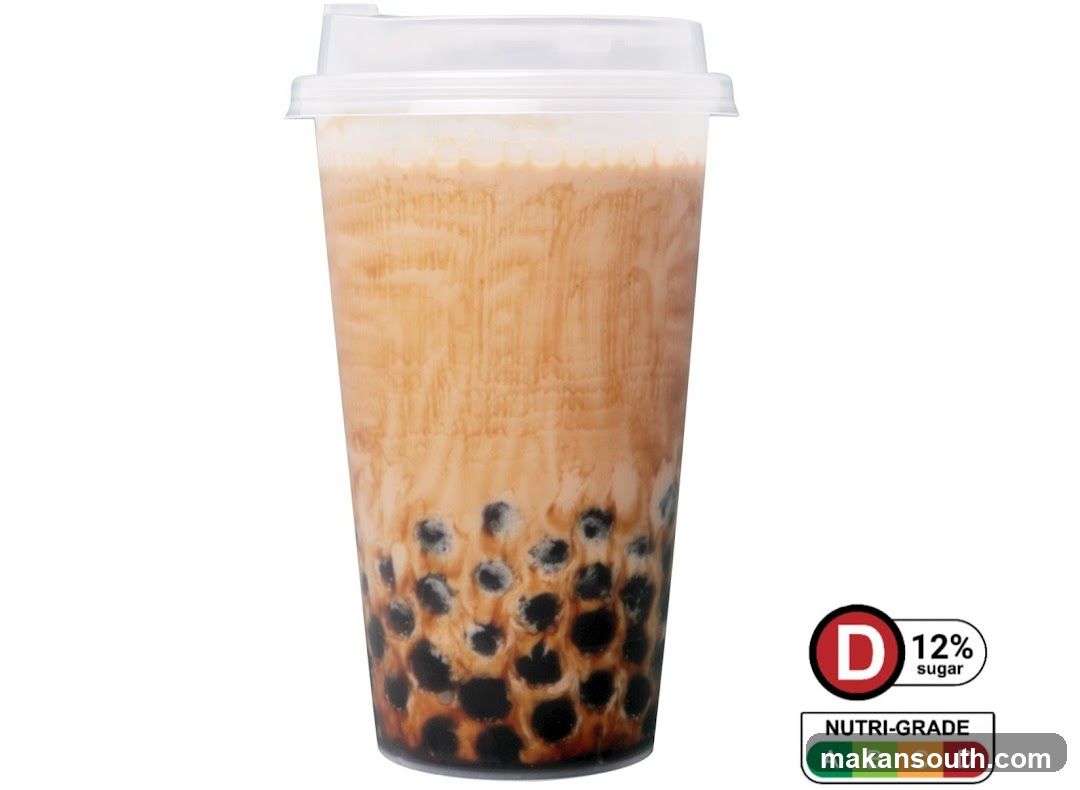 Boba Milk Tea Cup with Nutri-Grade Label