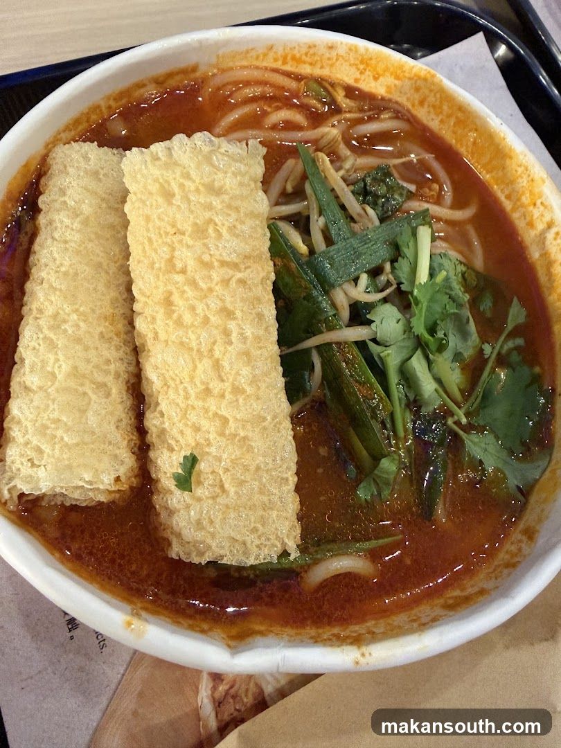 Spicy Noodle Bowl with Crispy Tofu Skin