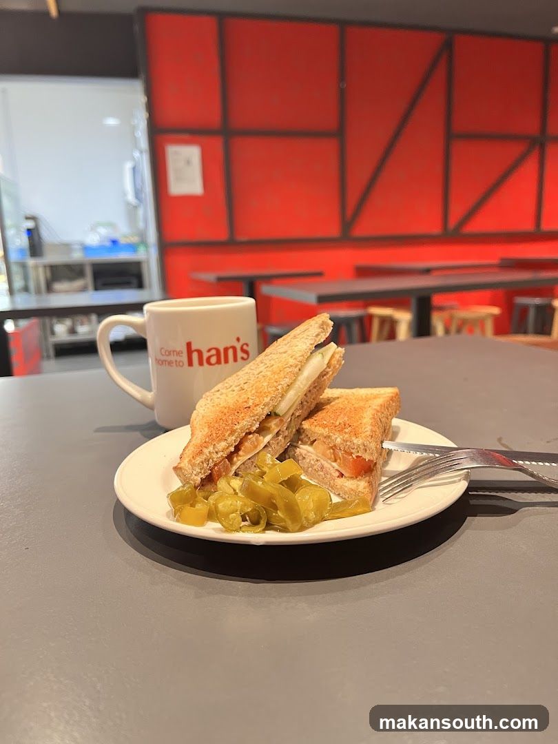 Sandwich and Coffee at Han's Cafe