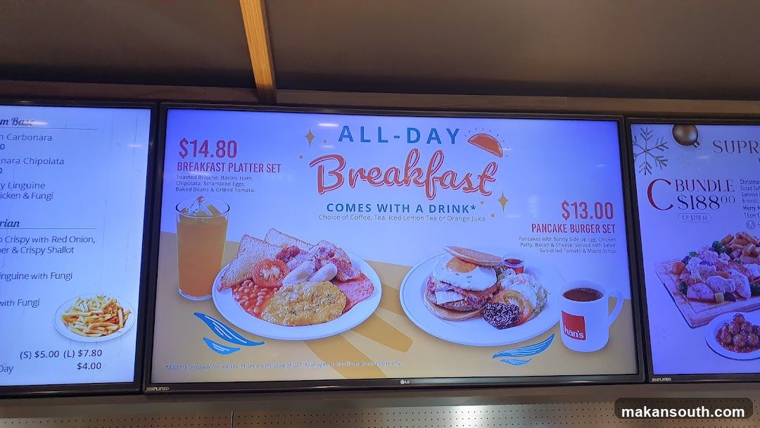 Breakfast Menu Display