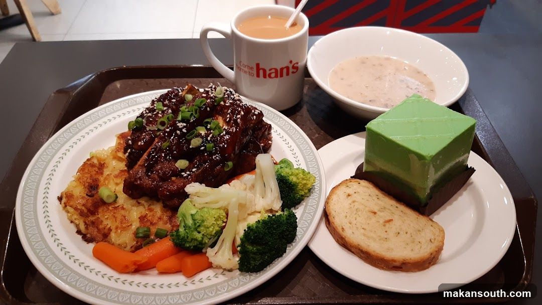 Food Tray with Ribs and Dessert