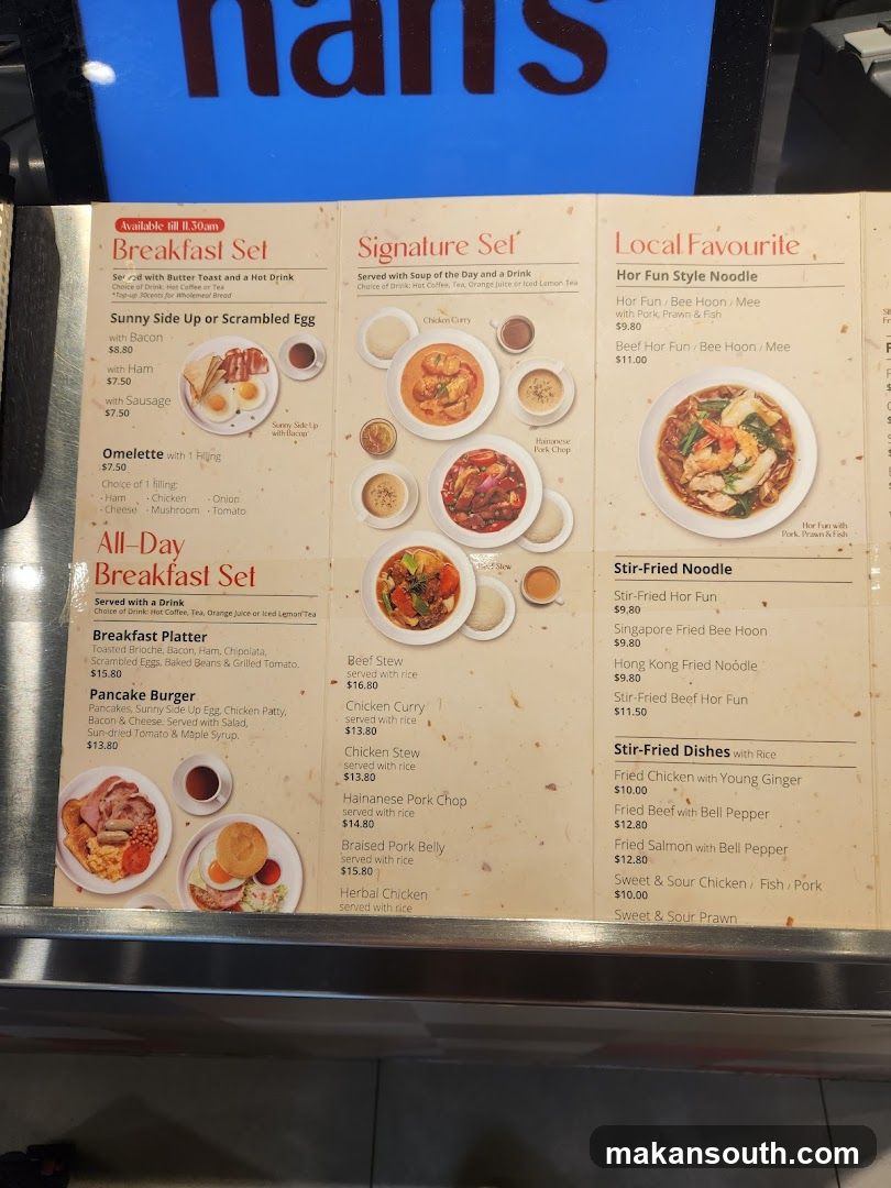 Breakfast & Local Favourite Menu Board
