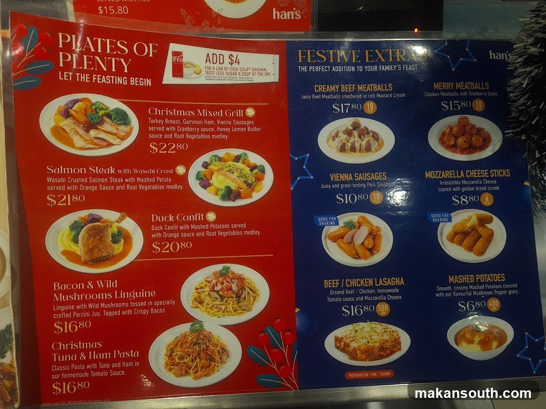 Han's Christmas Feast Menu
