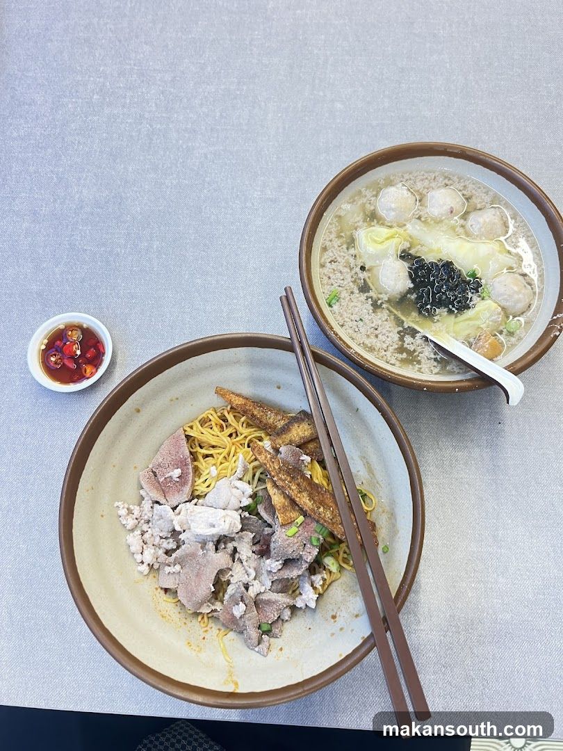 Noodle Bowl with Meat and Soup