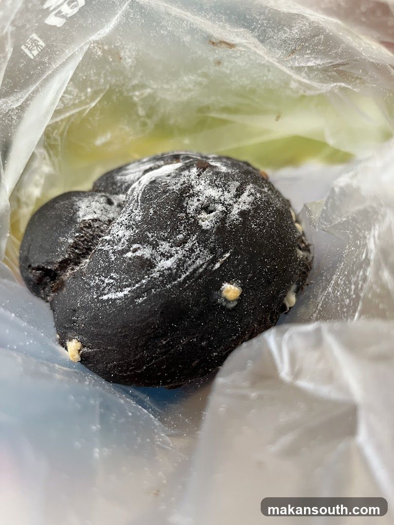Black bread in plastic bag