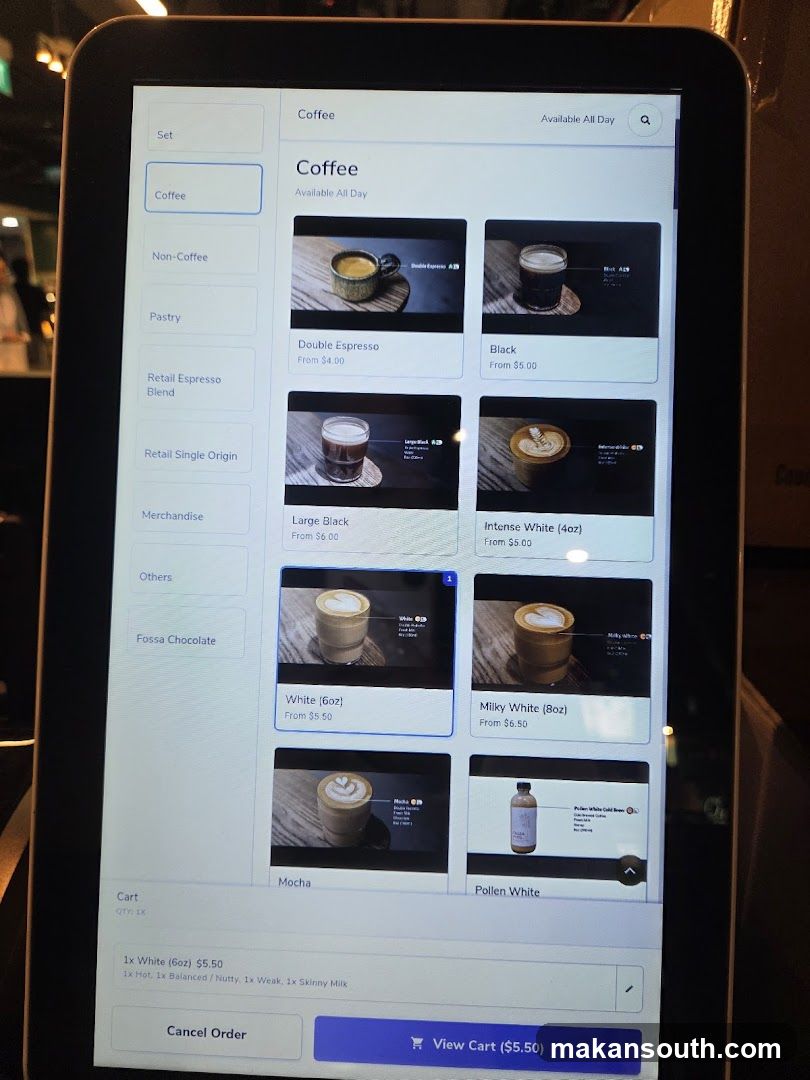 Coffee Order Screen