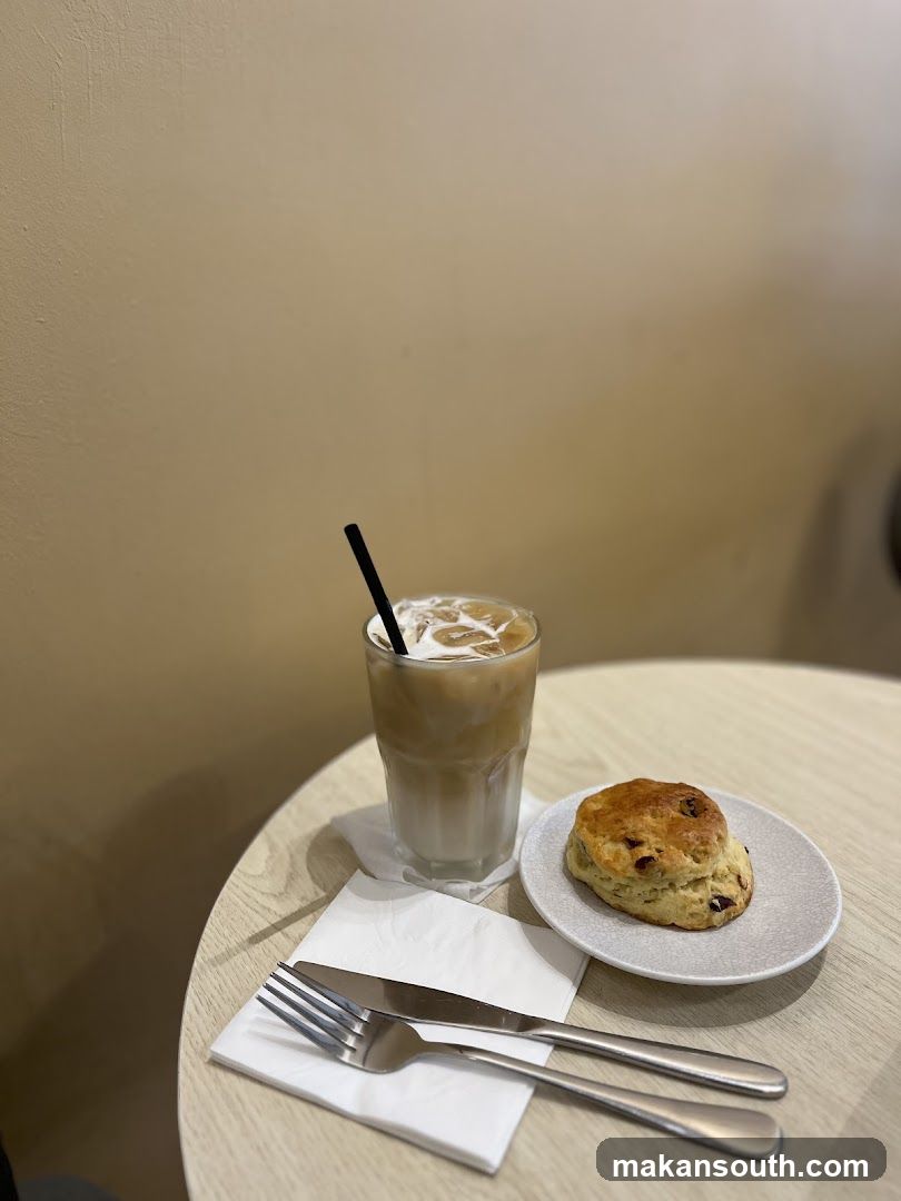 Iced Coffee and Scone