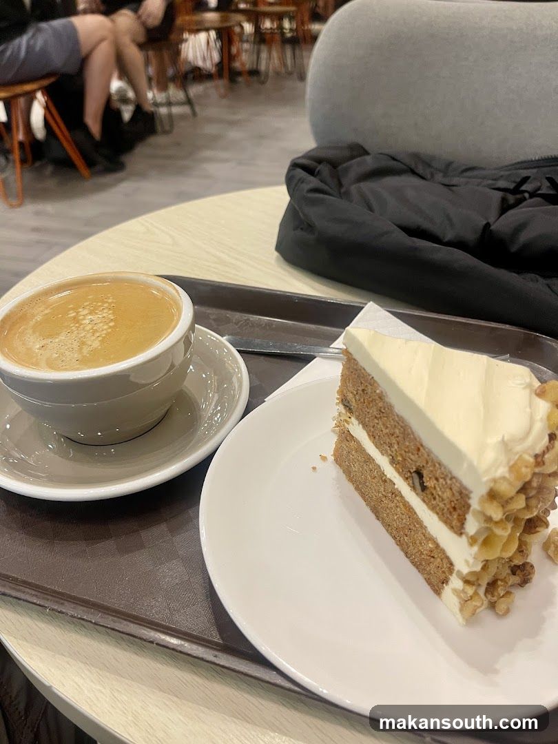 Coffee and Cake in a Cafe