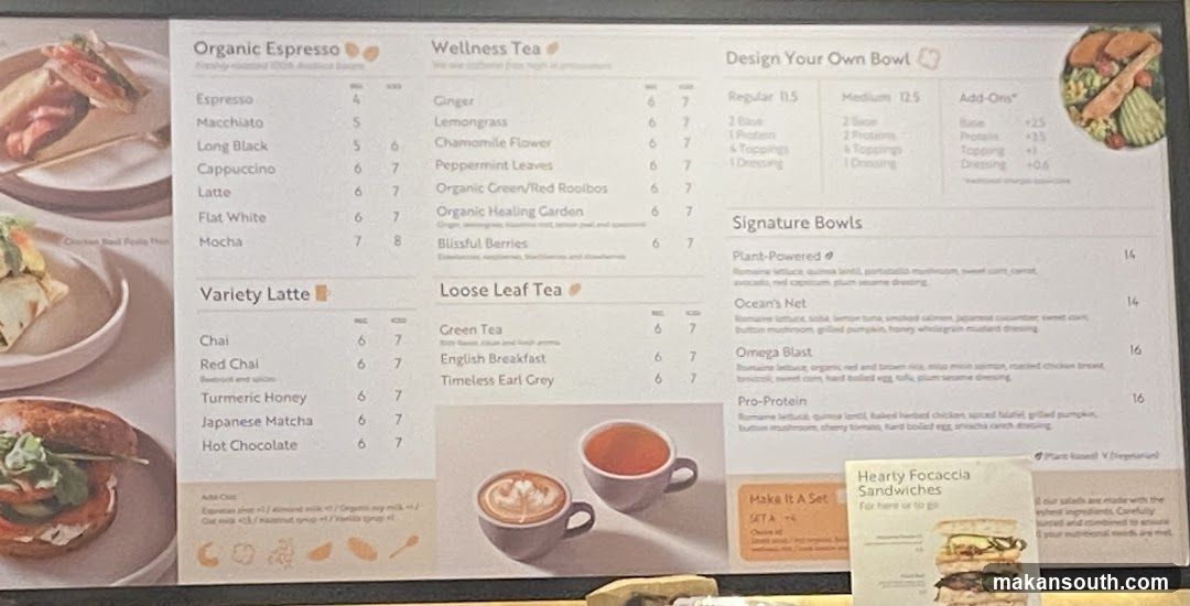 Coffee and Tea Menu Board