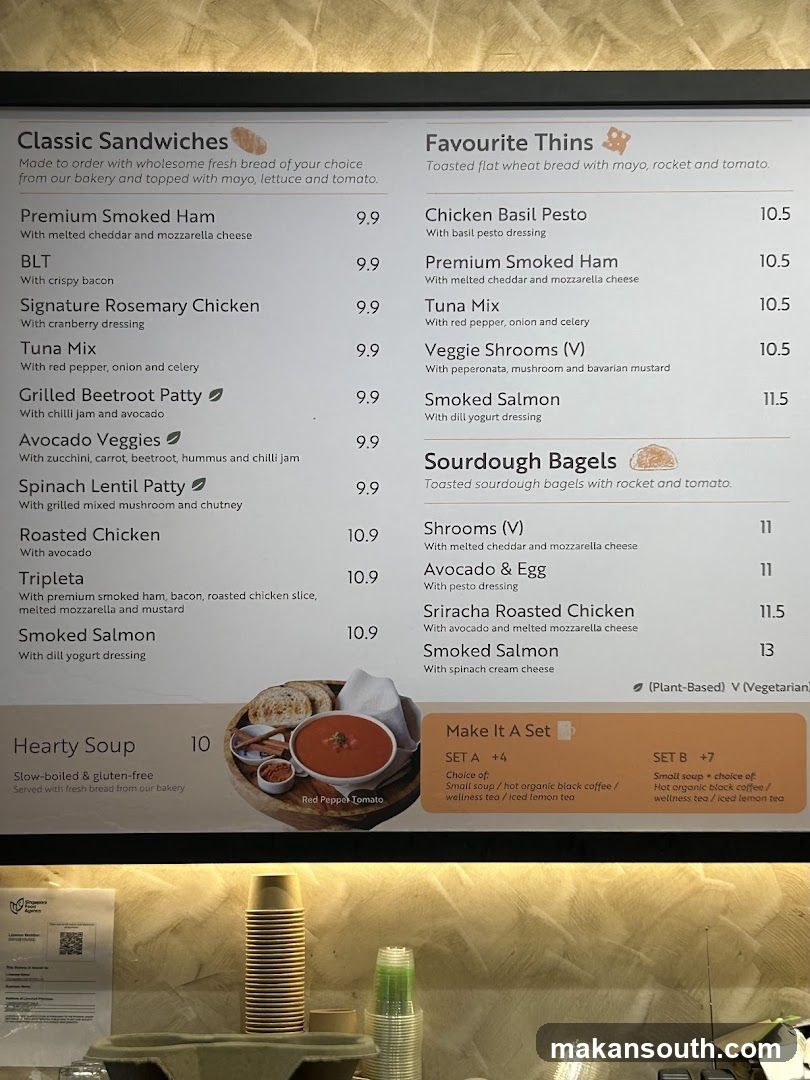 Classic Sandwiches & Favourite Thins Menu Board