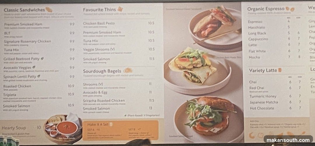Classic Sandwiches & Favourite Thins Menu Board