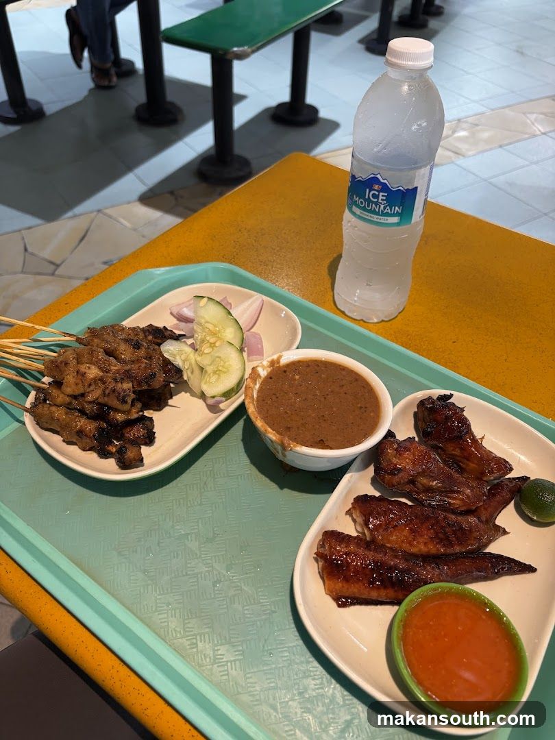 Food Tray with Satay and Wings