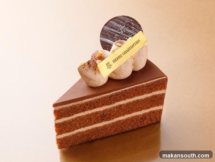 Slice of layered cake with chocolate glaze and whipped cream topping