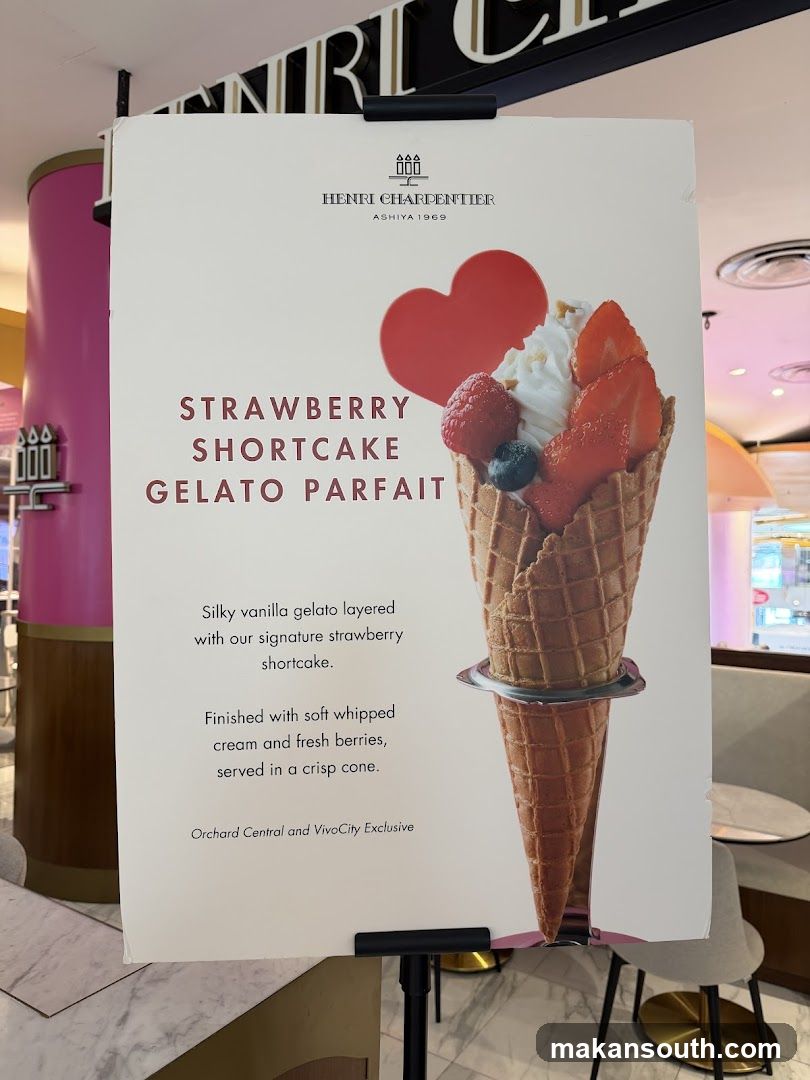 Strawberry Shortcake Gelato Parfait Sign