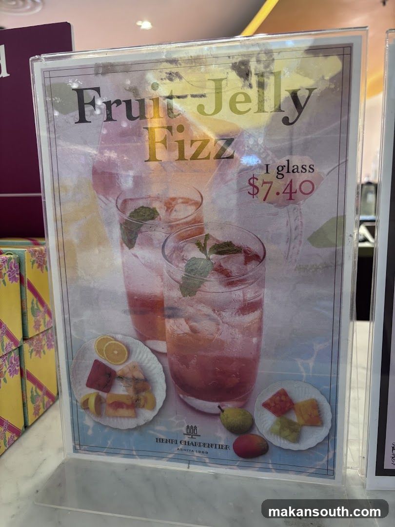 Fruit-Jelly Fizz Menu Display