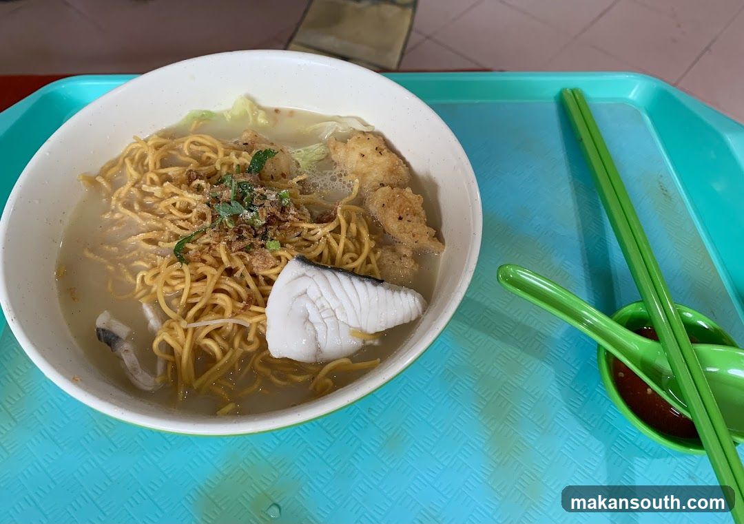 Noodle Bowl with Fish and Fried Dough
