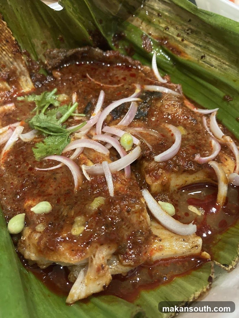 Spicy Fish Dish on Banana Leaf