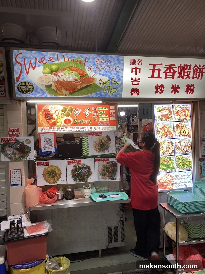 Food Stall Interior and Signage
