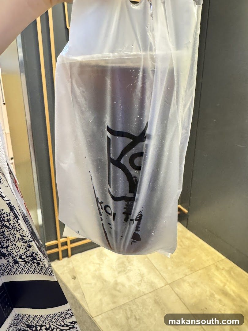 Plastic bag with drink