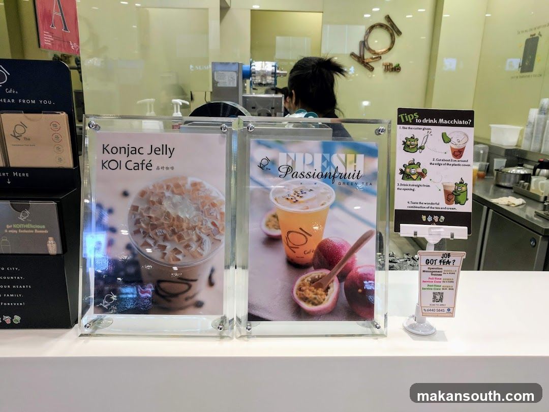 Koi Cafe Menu Display