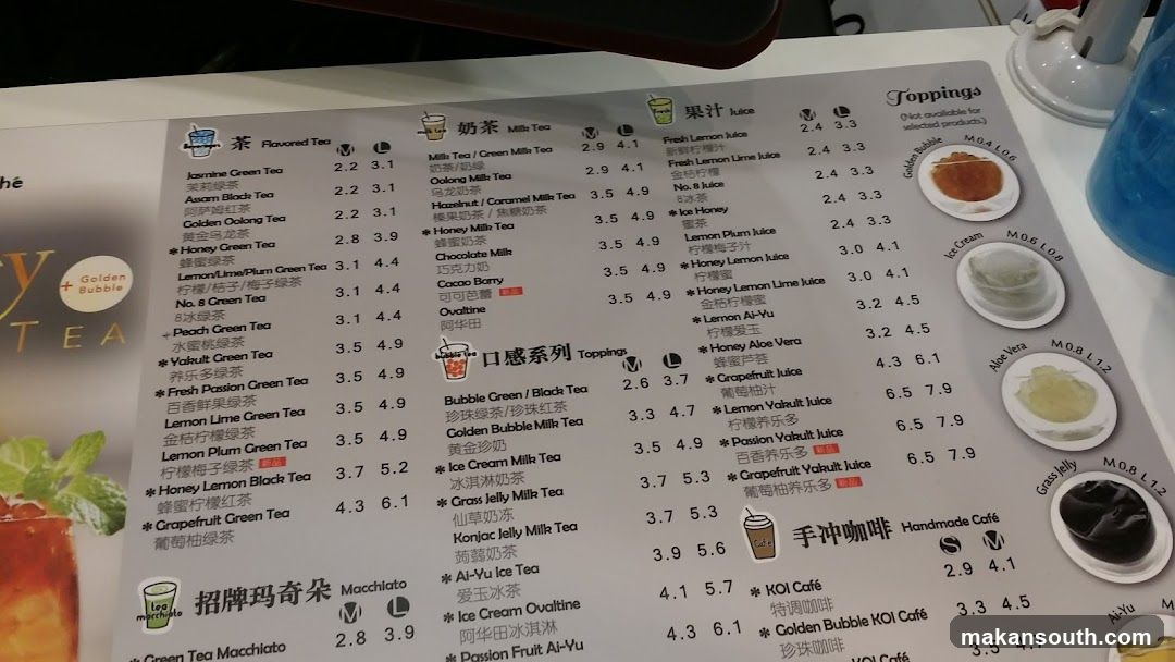 Tea and Coffee Menu
