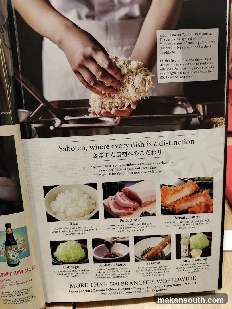 Saboten Menu Board