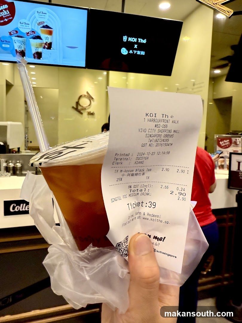 Koi Thee Receipt and Drink