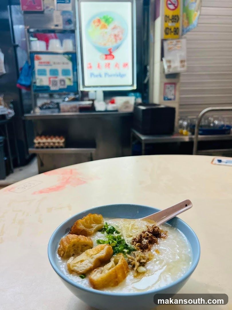Bowl of congee with toppings