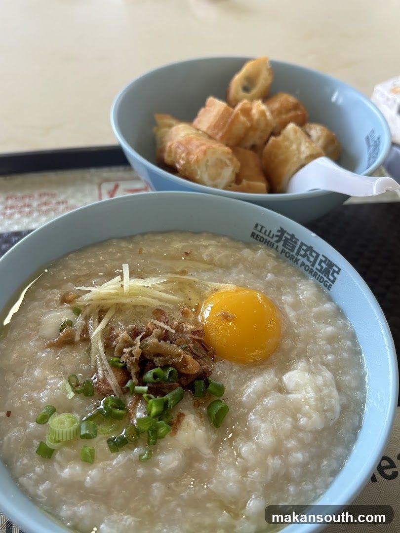 Pork Porridge with Egg and Fried Dough
