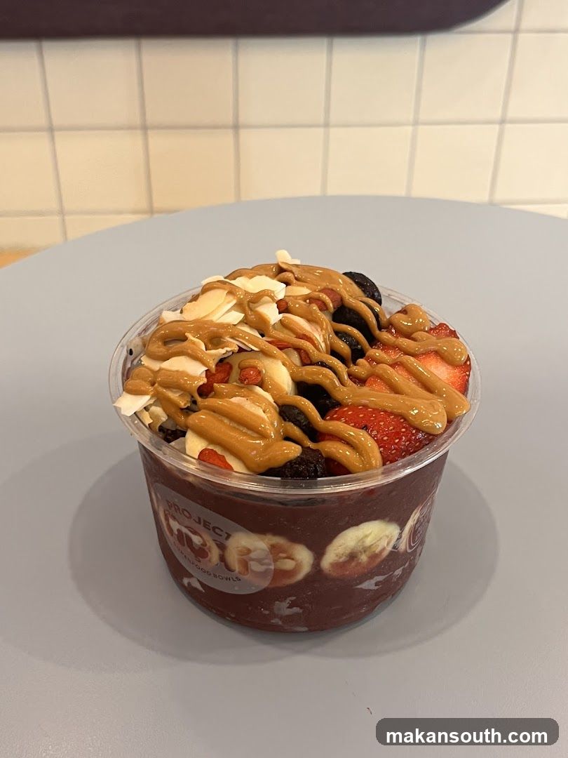 Fruit Bowl with Peanut Butter Drizzle