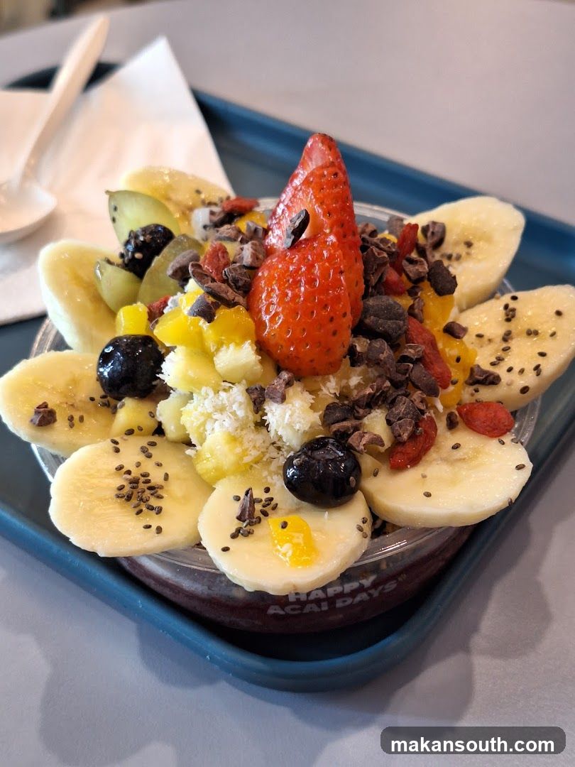Acai Bowl with Fresh Fruits and Toppings