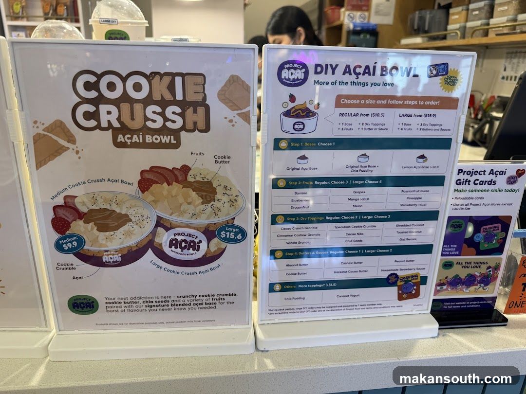Project Açaí Bowl Menu Display