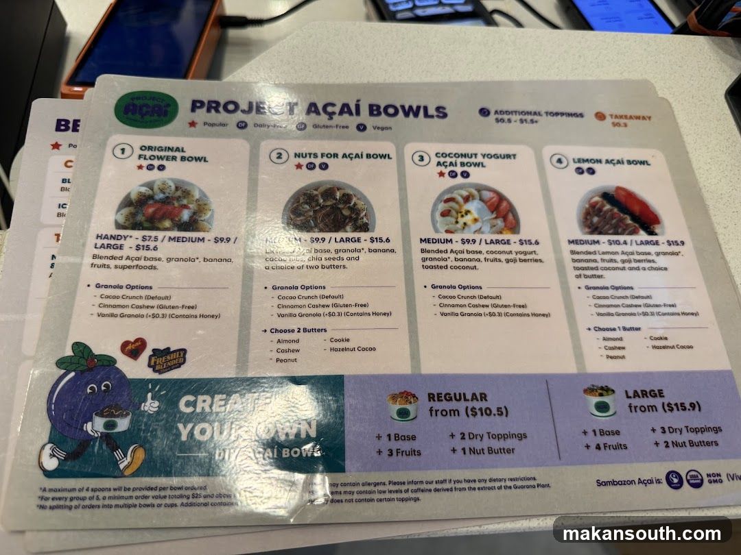Açaí Bowl Menu Display