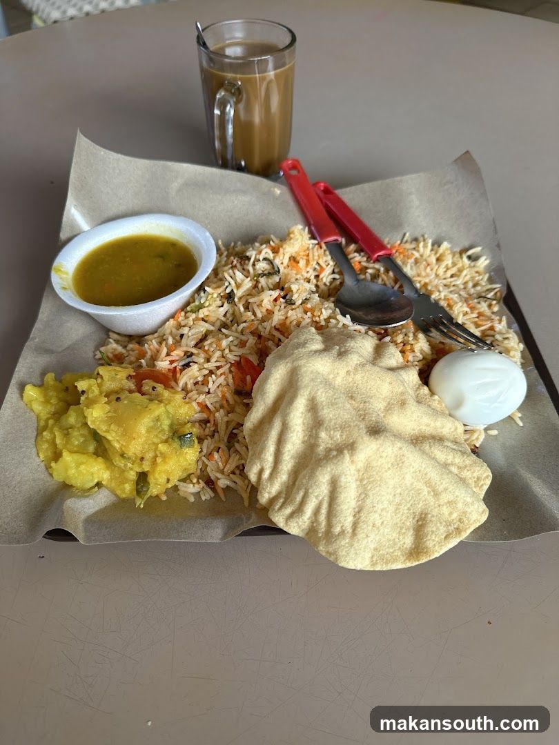 Biryani Meal with Curry and Tea
