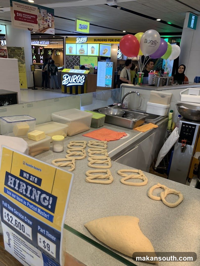 Pretzel Making Station with Hiring Sign