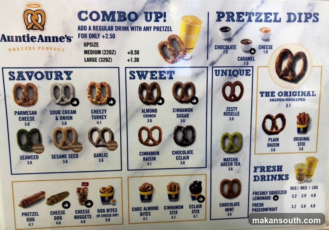 Auntie Anne's Menu Board