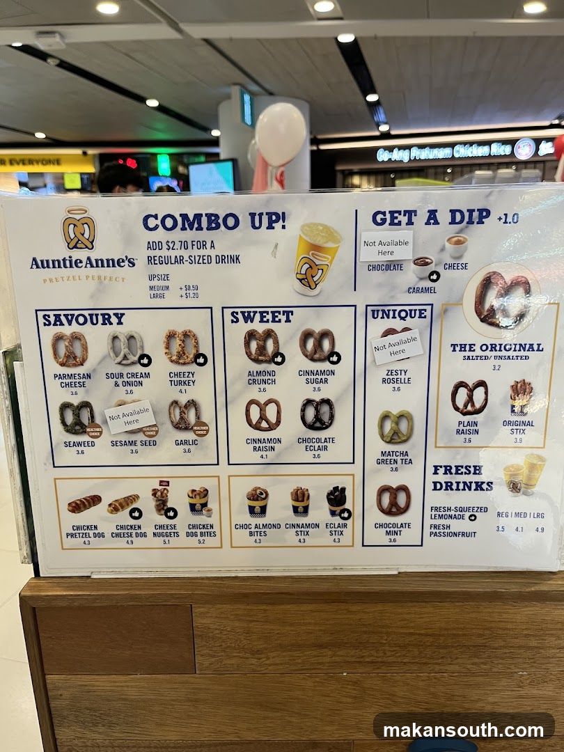 Auntie Anne's Pretzel Perfect Menu Board