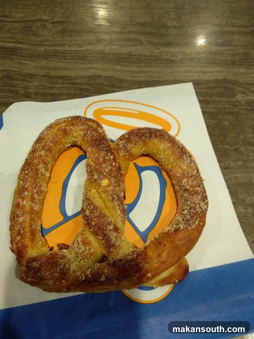Pretzel on branded napkin